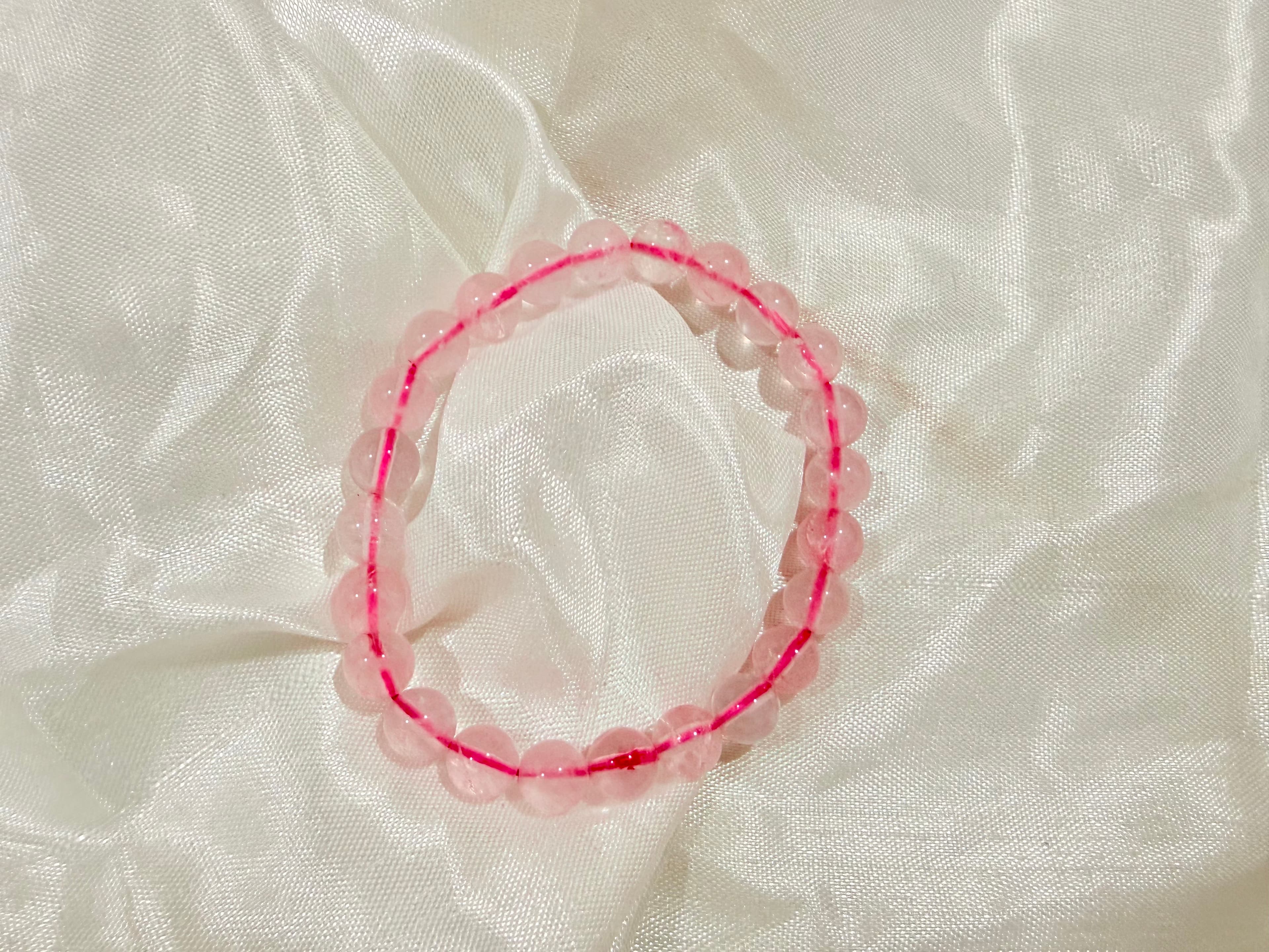 Natural Rose Quartz Crystal Bracelet | Attract Love & Heal the Heart Chakra